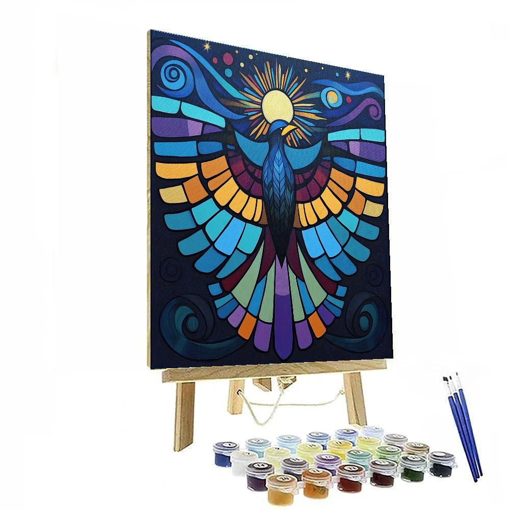 Norval Morrisseau Inspired Aurora Thunderbird Of Sky Energy Paint by numbers kits
