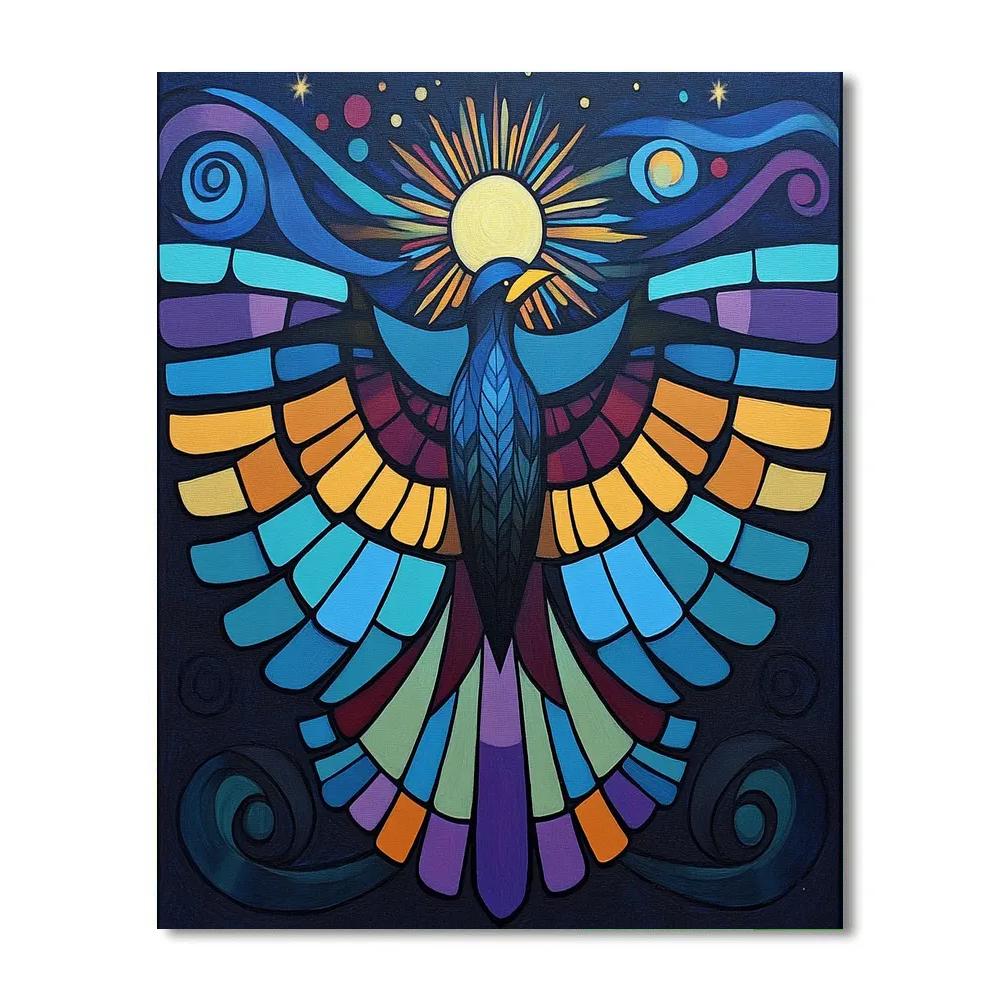 Norval Morrisseau Inspired Aurora Thunderbird Of Sky Energy Paint by numbers kits