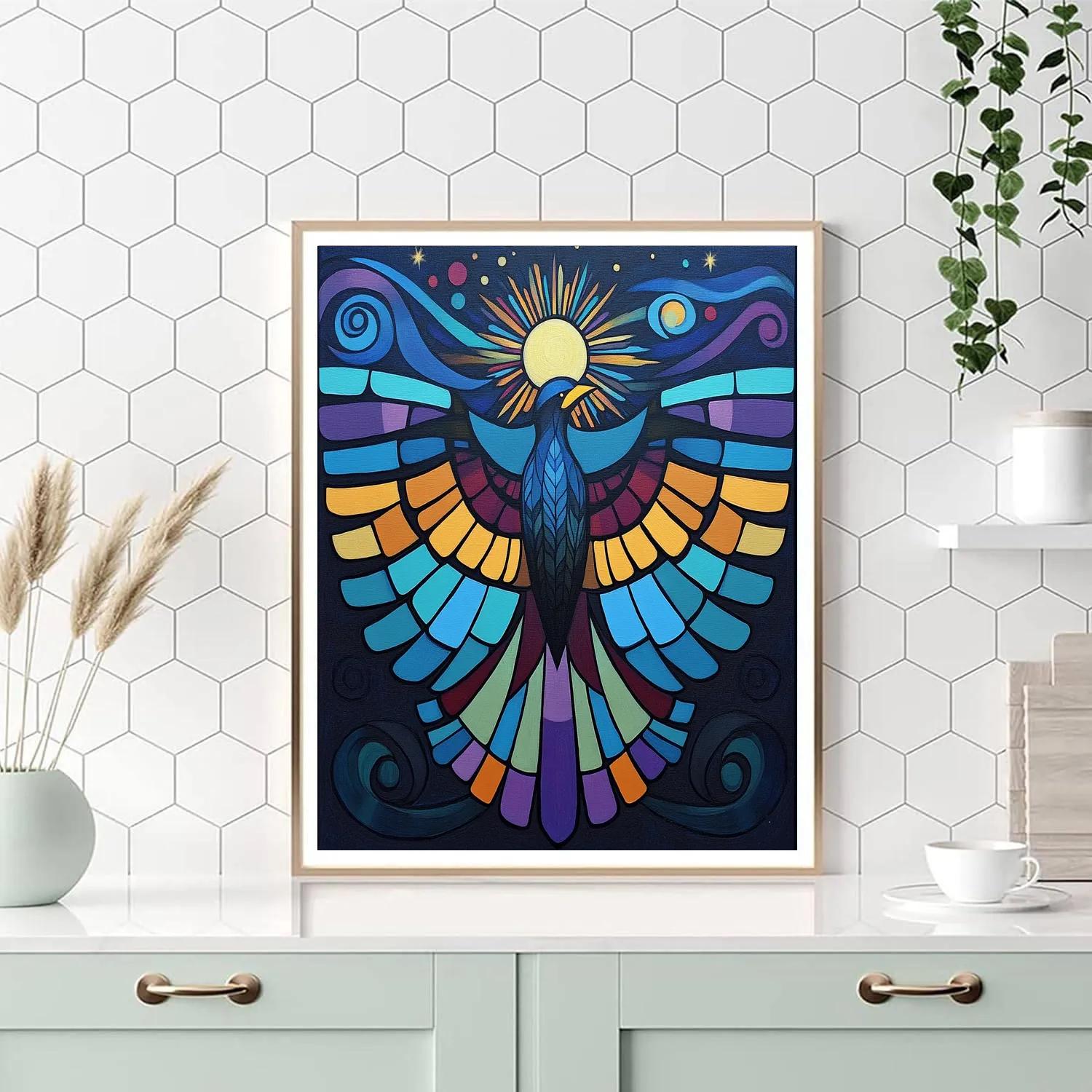 Norval Morrisseau Inspired Aurora Thunderbird Of Sky Energy Paint by numbers kits