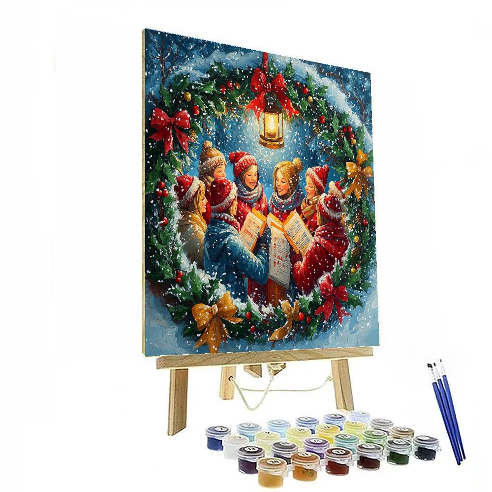 Snowglobe Choir Circle Number painting