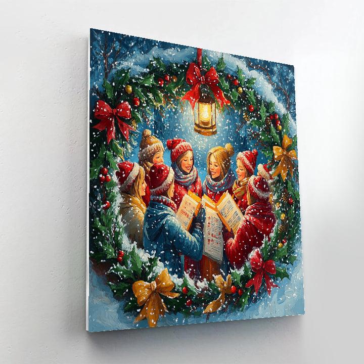 Snowglobe Choir Circle Number painting