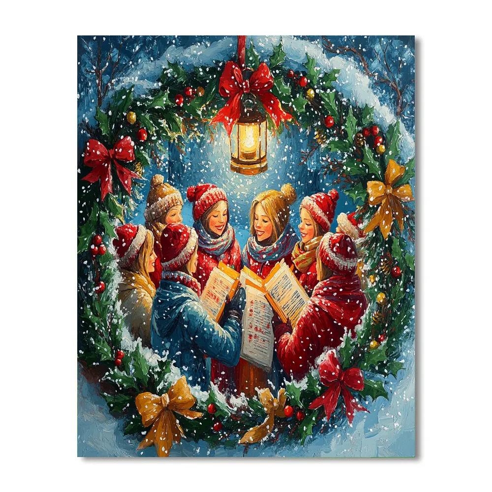 Snowglobe Choir Circle Number painting