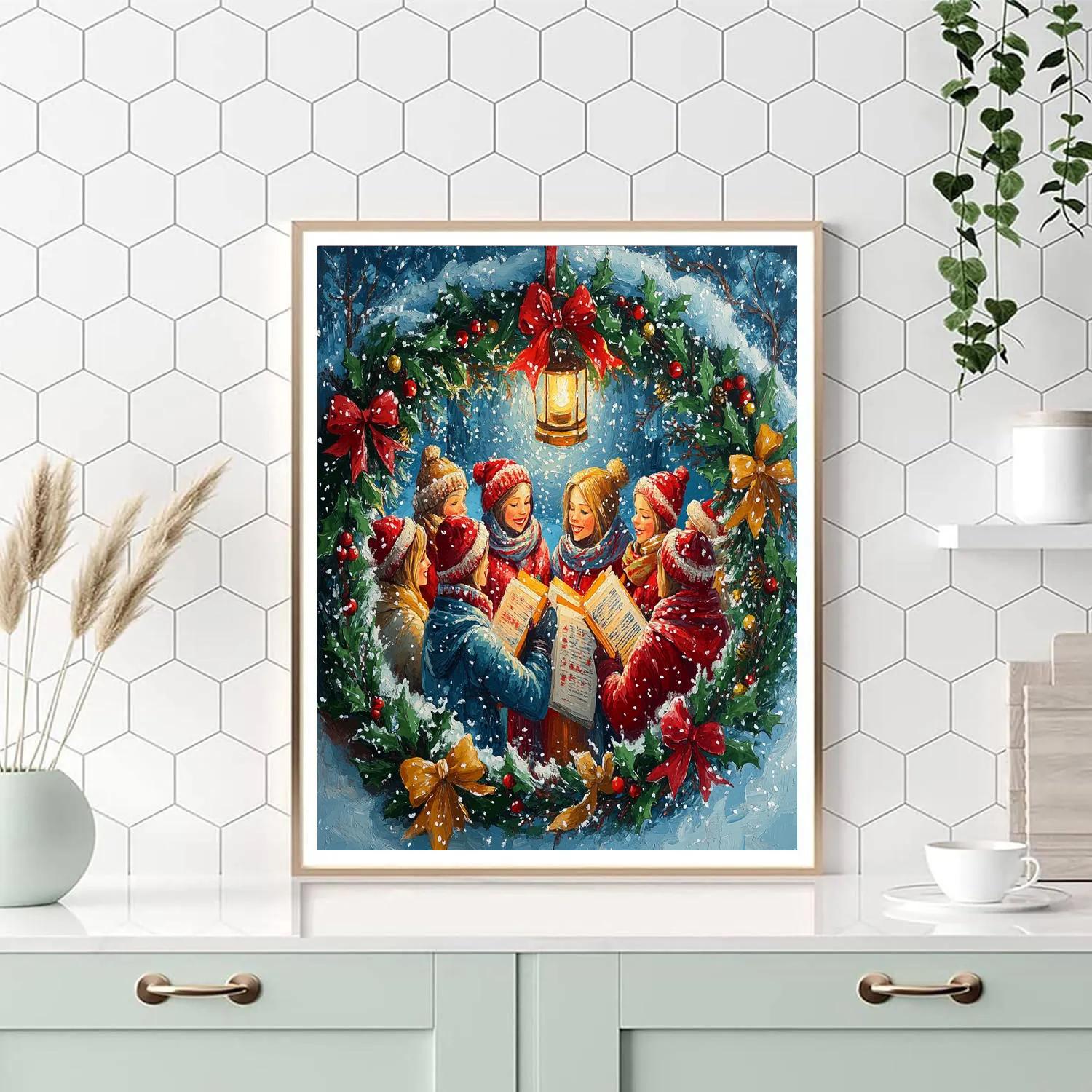 Snowglobe Choir Circle Number painting