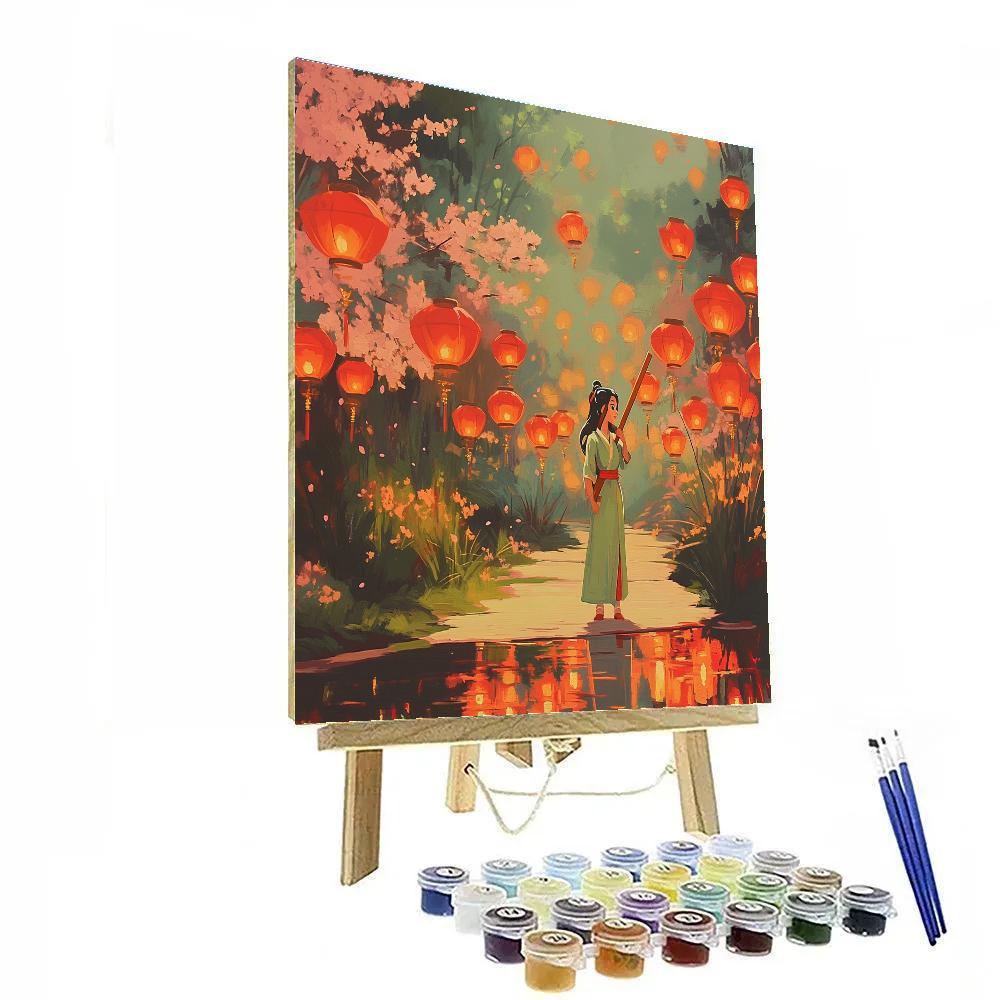 Mulan Lantern Garden Training Moment paint by color