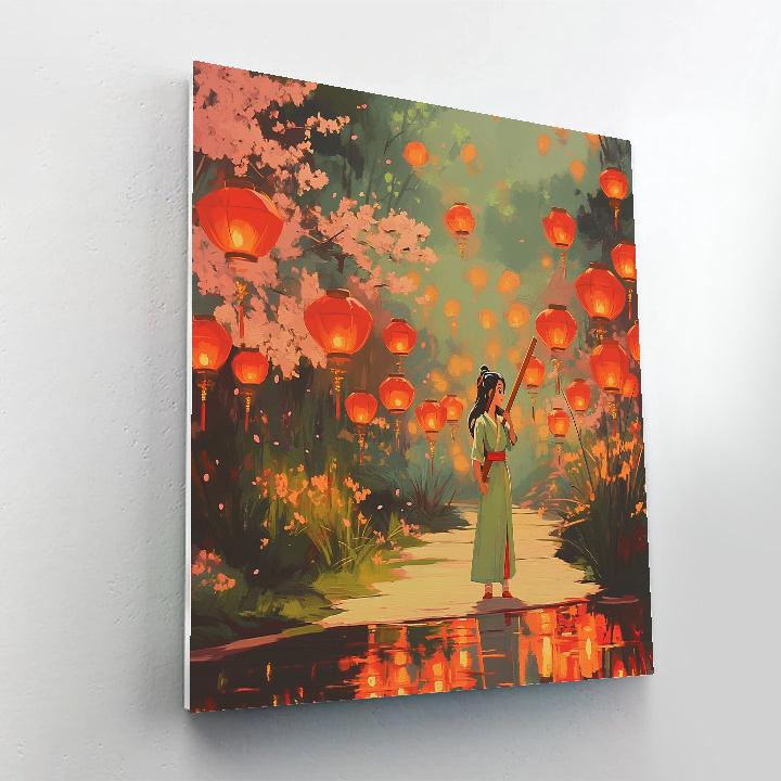 Mulan Lantern Garden Training Moment paint by color