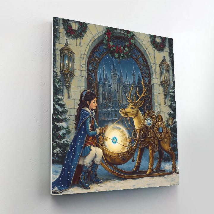 Aurora Sleigh Workshop At The Clockwork Castle Gate Numbered painting kits