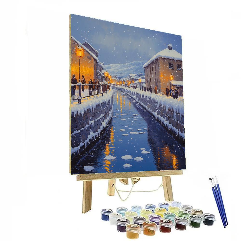 Winter Ice Lanterns At Hokkaido Canal Otaru Japan paint by number