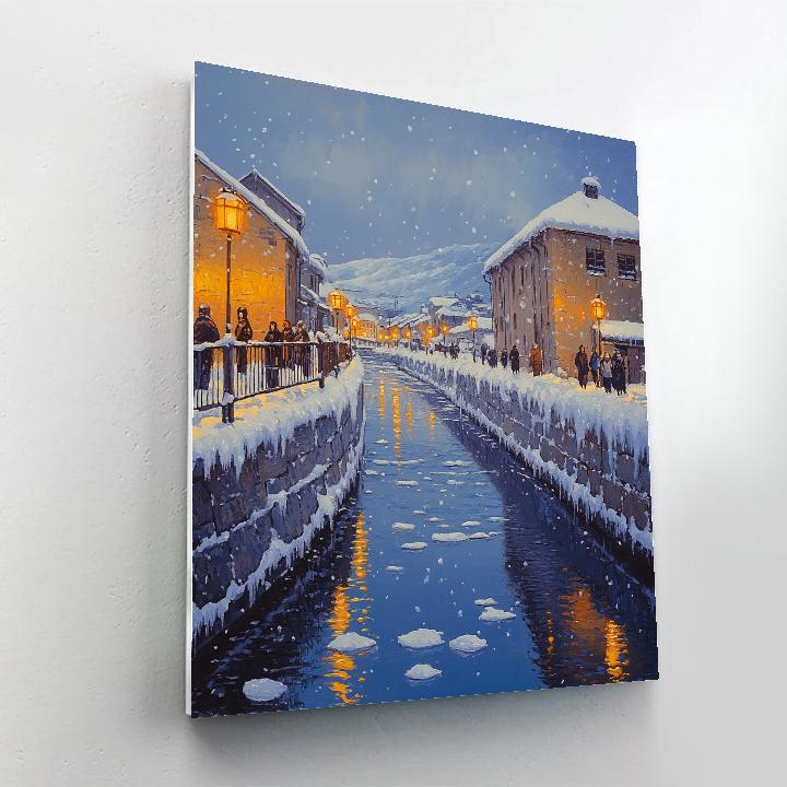 Winter Ice Lanterns At Hokkaido Canal Otaru Japan paint by number