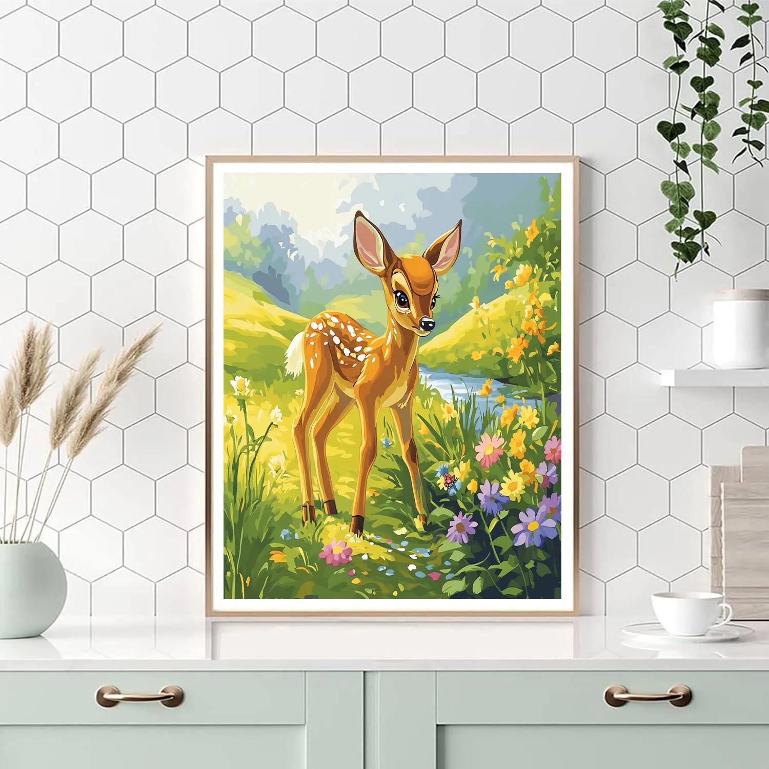 Bambi Meadow Dewdrop Morning Paint by numbers kits