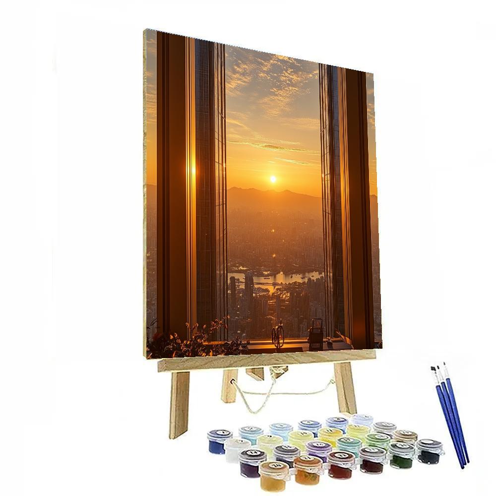 Golden Hour At Umeda Sky Building Osaka Japan Painting by numbers kit