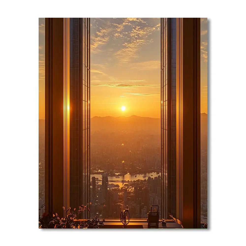 Golden Hour At Umeda Sky Building Osaka Japan Painting by numbers kit