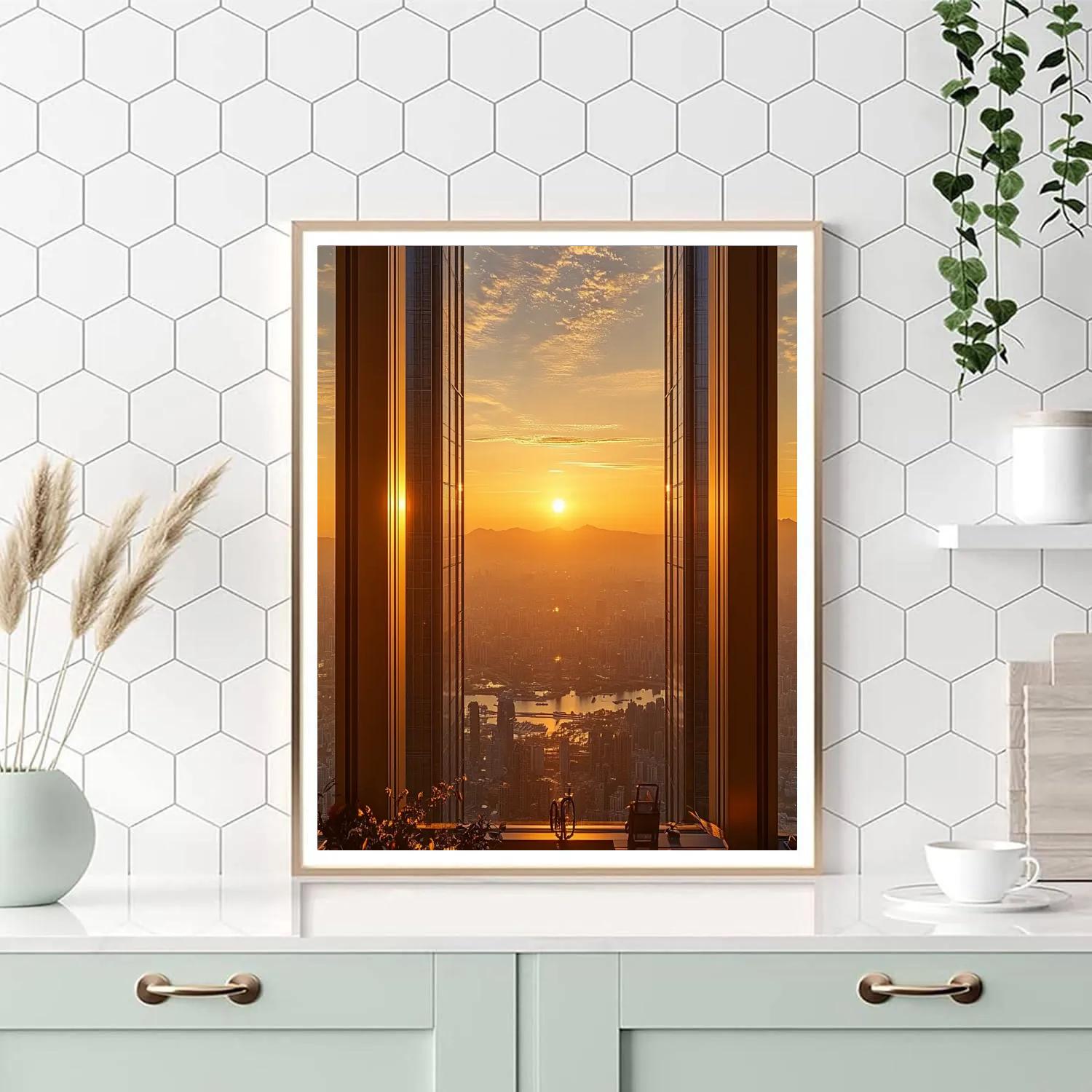Golden Hour At Umeda Sky Building Osaka Japan Painting by numbers kit