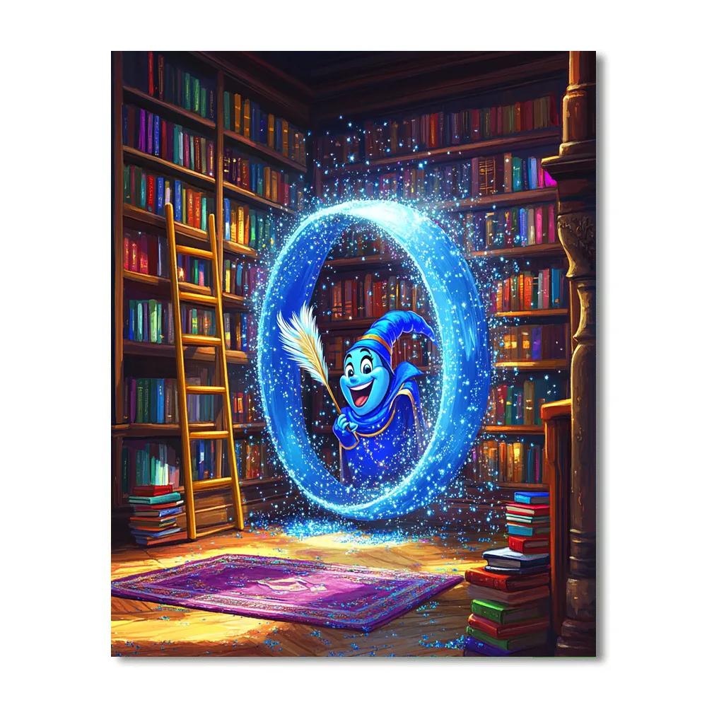 Genie Magic Bookroom Whirl paint by numbers