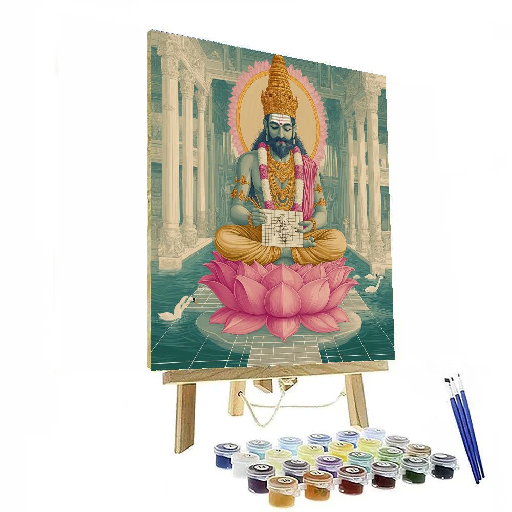 Brahma Lotus Blueprint Pavilion Paint by numbers kits