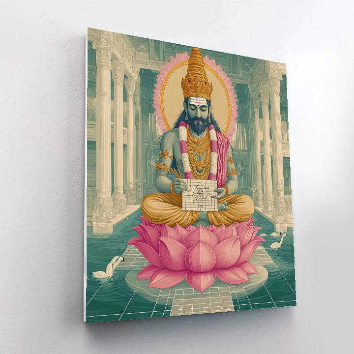 Brahma Lotus Blueprint Pavilion Paint by numbers kits