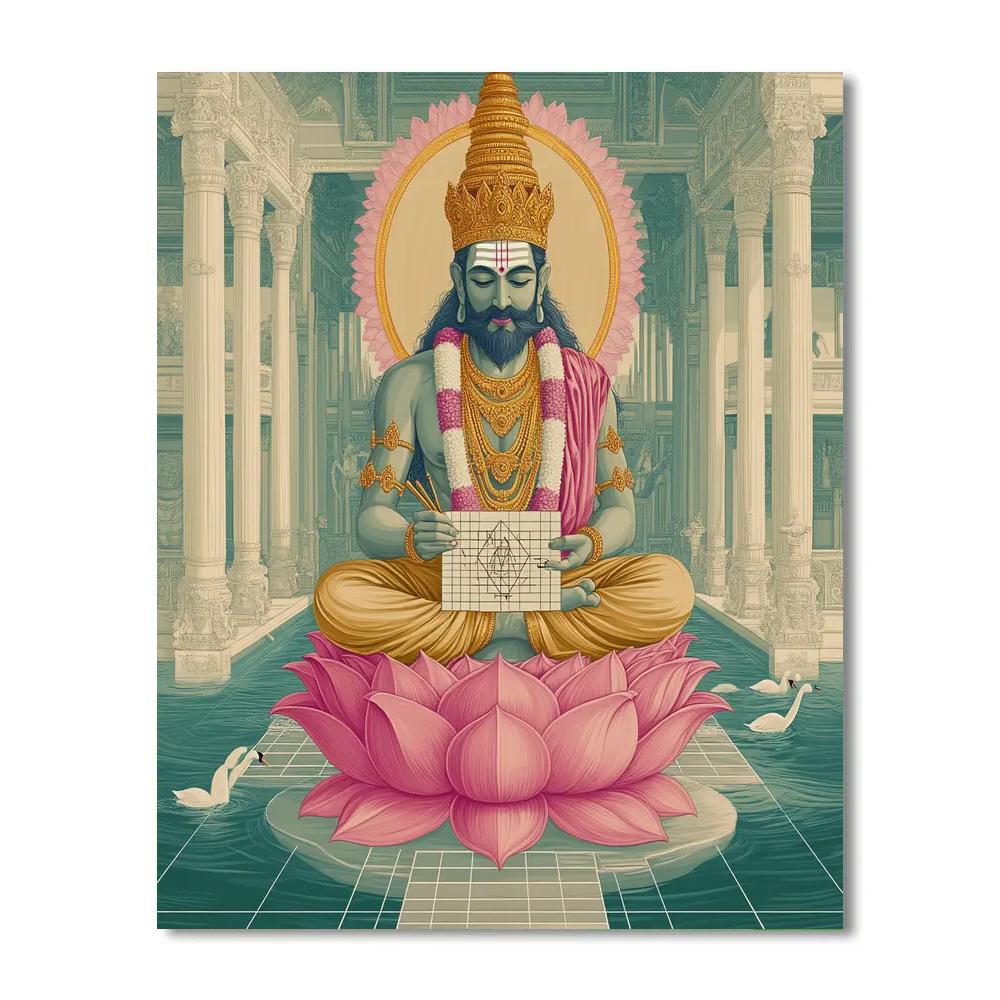 Brahma Lotus Blueprint Pavilion Paint by numbers kits