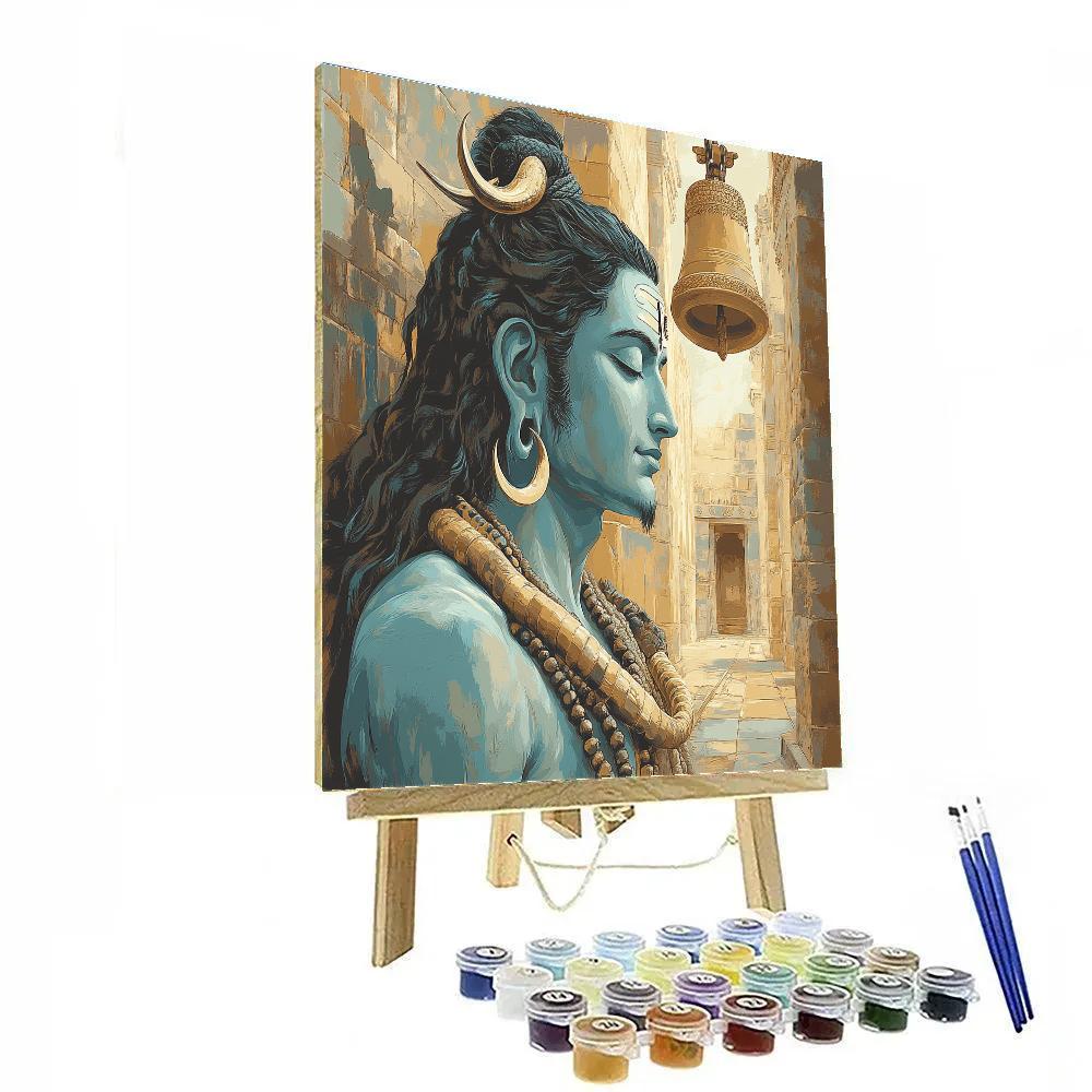 Temple Bell Resonance With Shiva paint by number