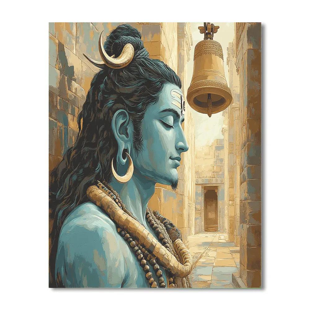 Temple Bell Resonance With Shiva paint by number
