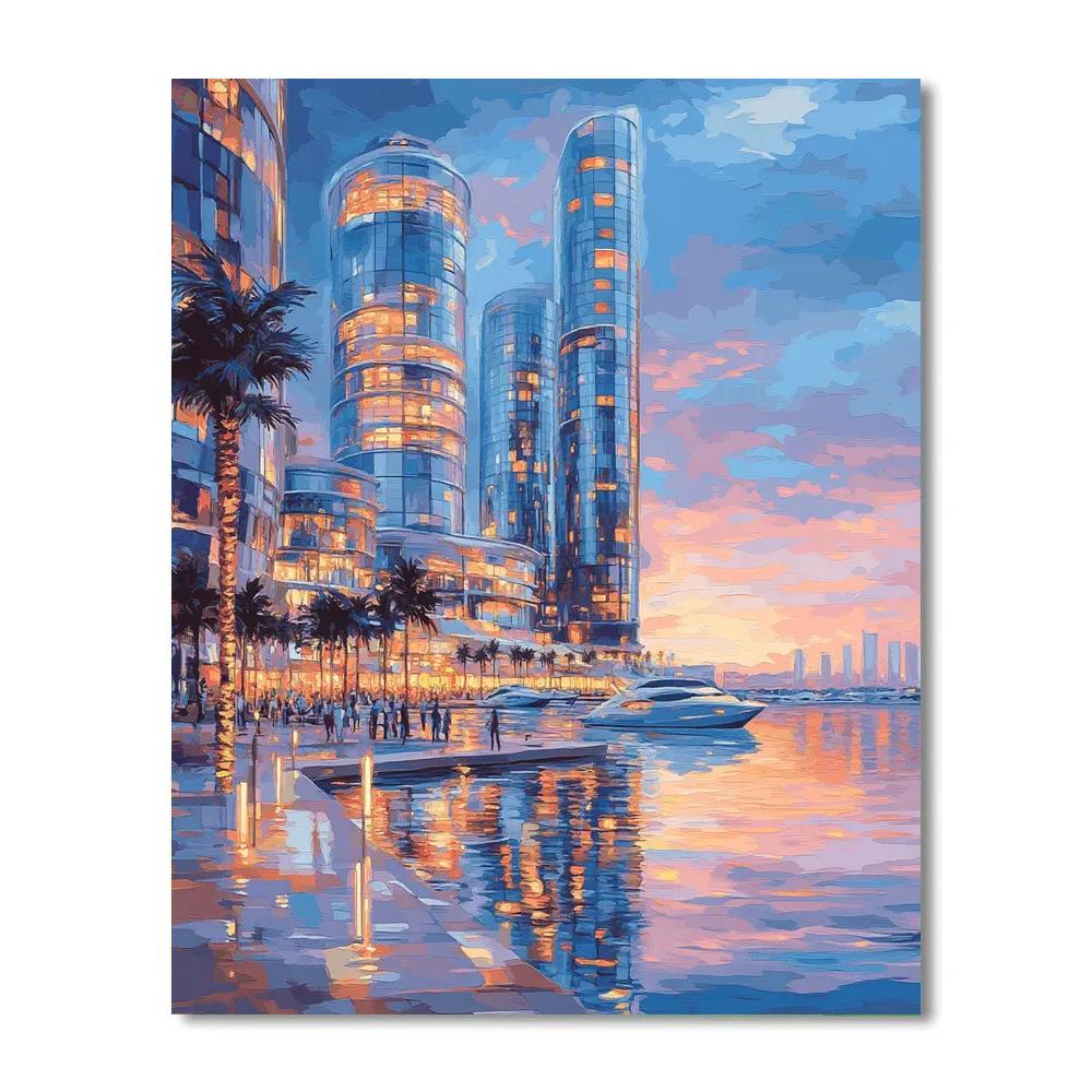 Desert Edge Skyline At Dubai Creek Harbour Dubai United Arab Emirates painting number kit