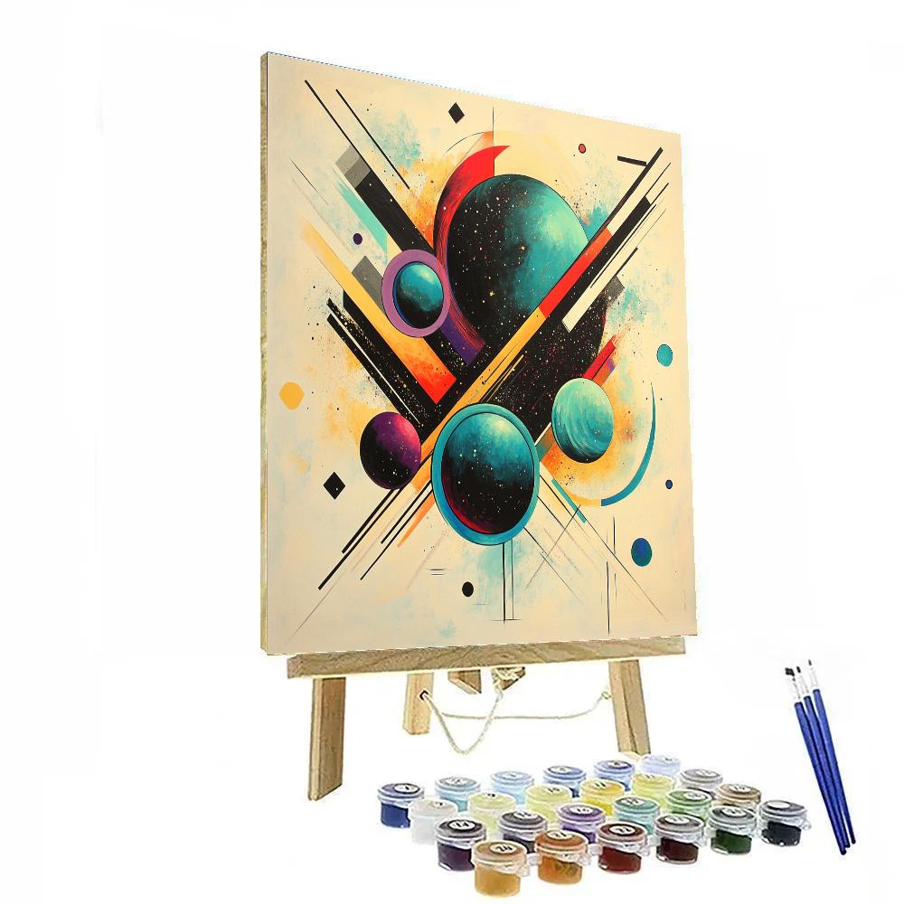 Wassily Kandinsky Inspired Abstract Solar System Symphony paint by number