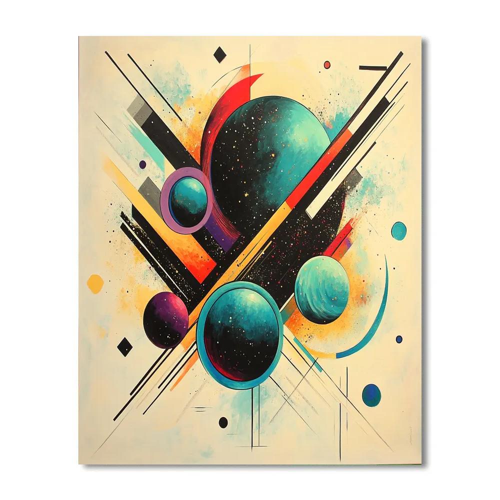 Wassily Kandinsky Inspired Abstract Solar System Symphony paint by number