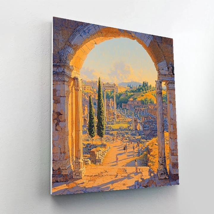 Stone Arches Of The Roman Forum Rome Italy paint by numbers