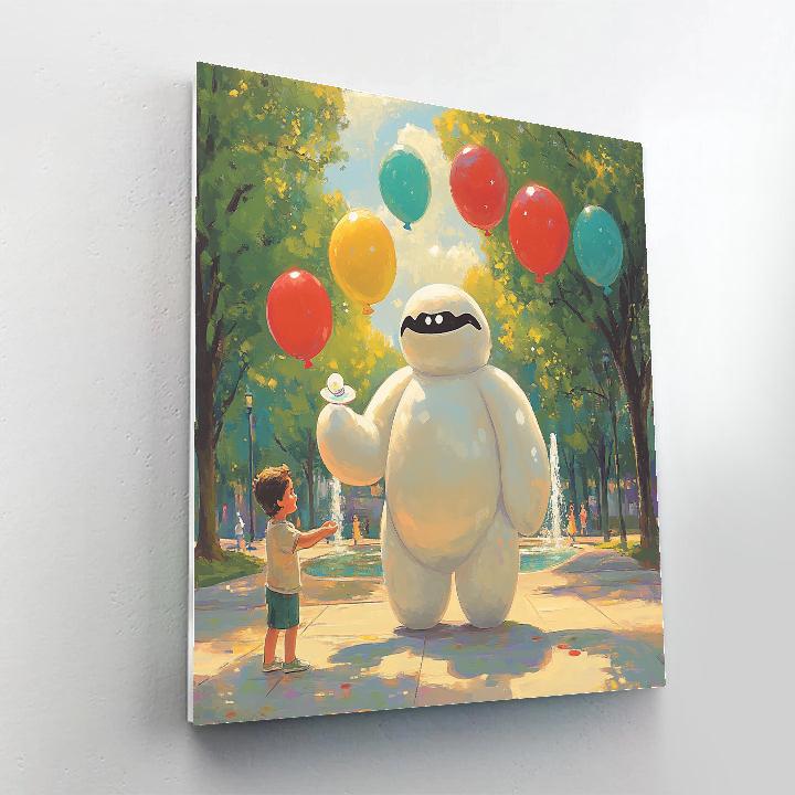 Baymax Balloon Cloud Helper Day DIY paint by numbers