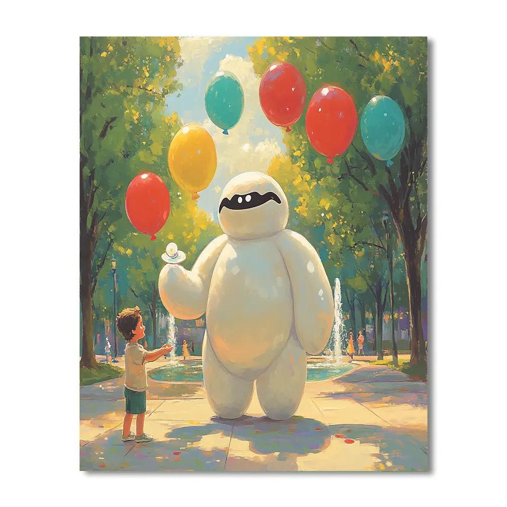 Baymax Balloon Cloud Helper Day DIY paint by numbers