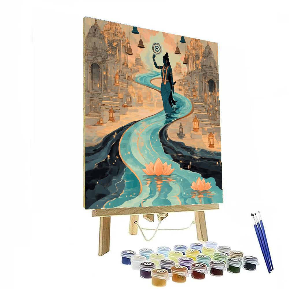 Vishnu As Protector Of The River Of Time Paint by numbers kits