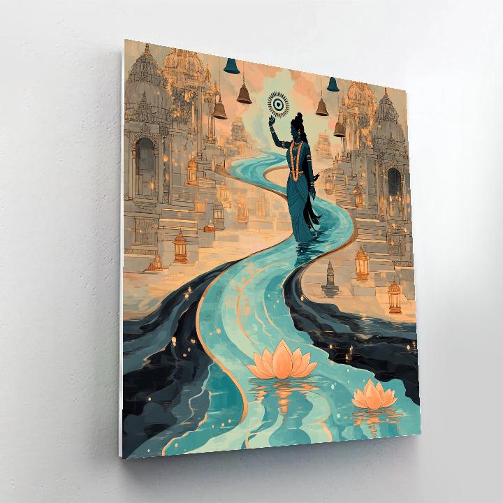Vishnu As Protector Of The River Of Time Paint by numbers kits