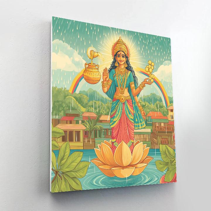 Rain Harvest Of Lakshmi Paint by numbers art