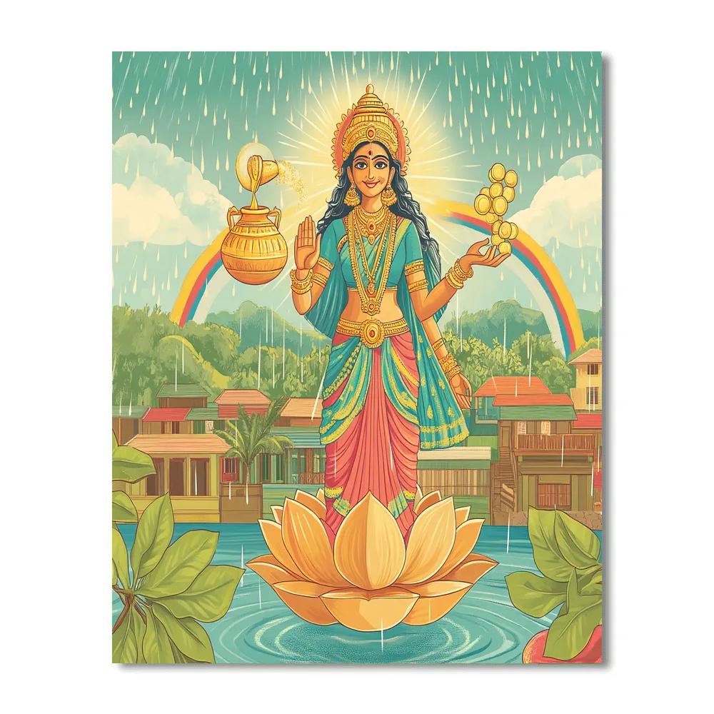 Rain Harvest Of Lakshmi Paint by numbers art