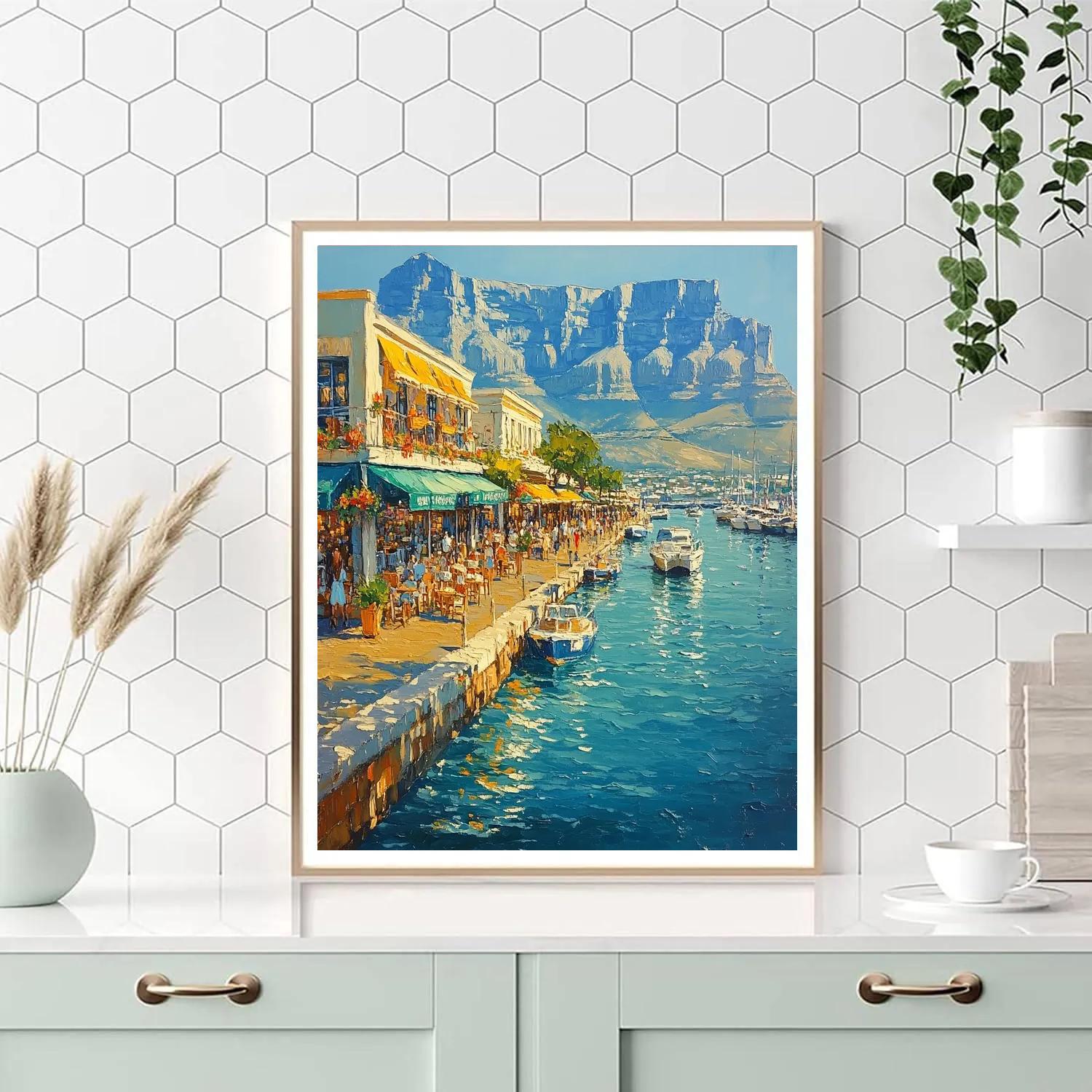 Oceanfront Promenade At V And A Waterfront Cape Town South Africa DIY paint by numbers