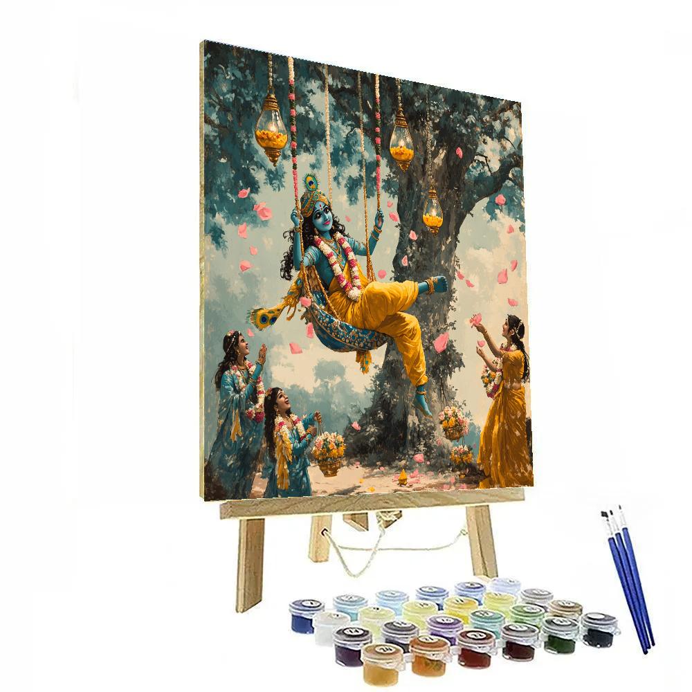 Krishna And The Time Dilation Swing paint by color