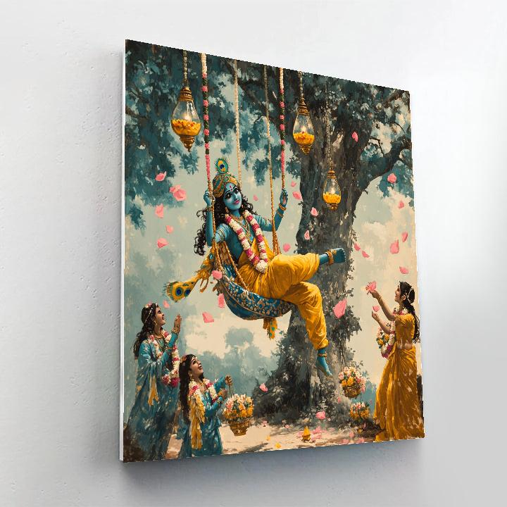 Krishna And The Time Dilation Swing paint by color
