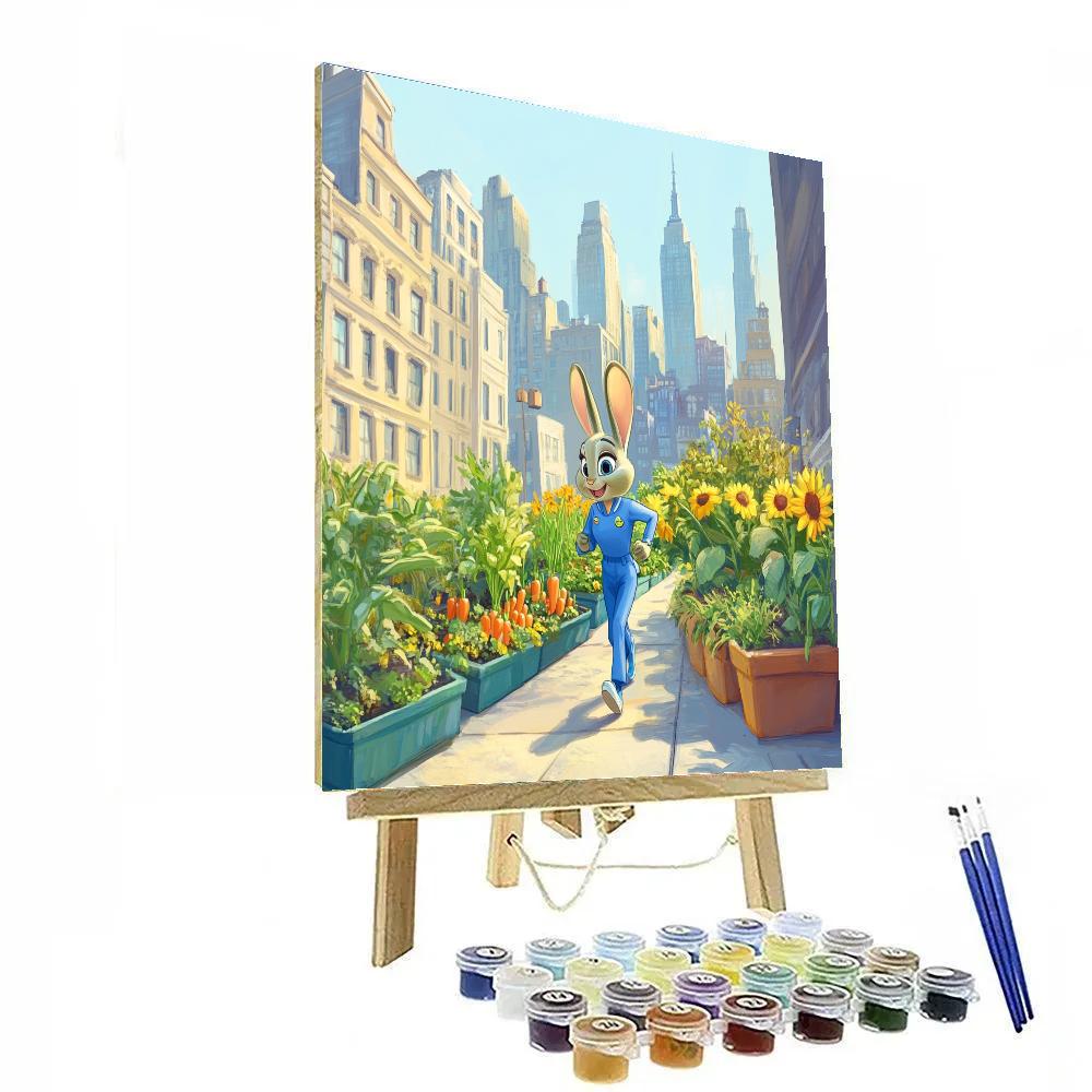 Judy Hopps City Garden Patrol Number painting