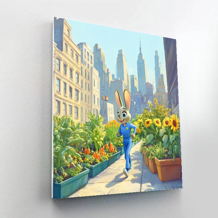 Judy Hopps City Garden Patrol Number painting