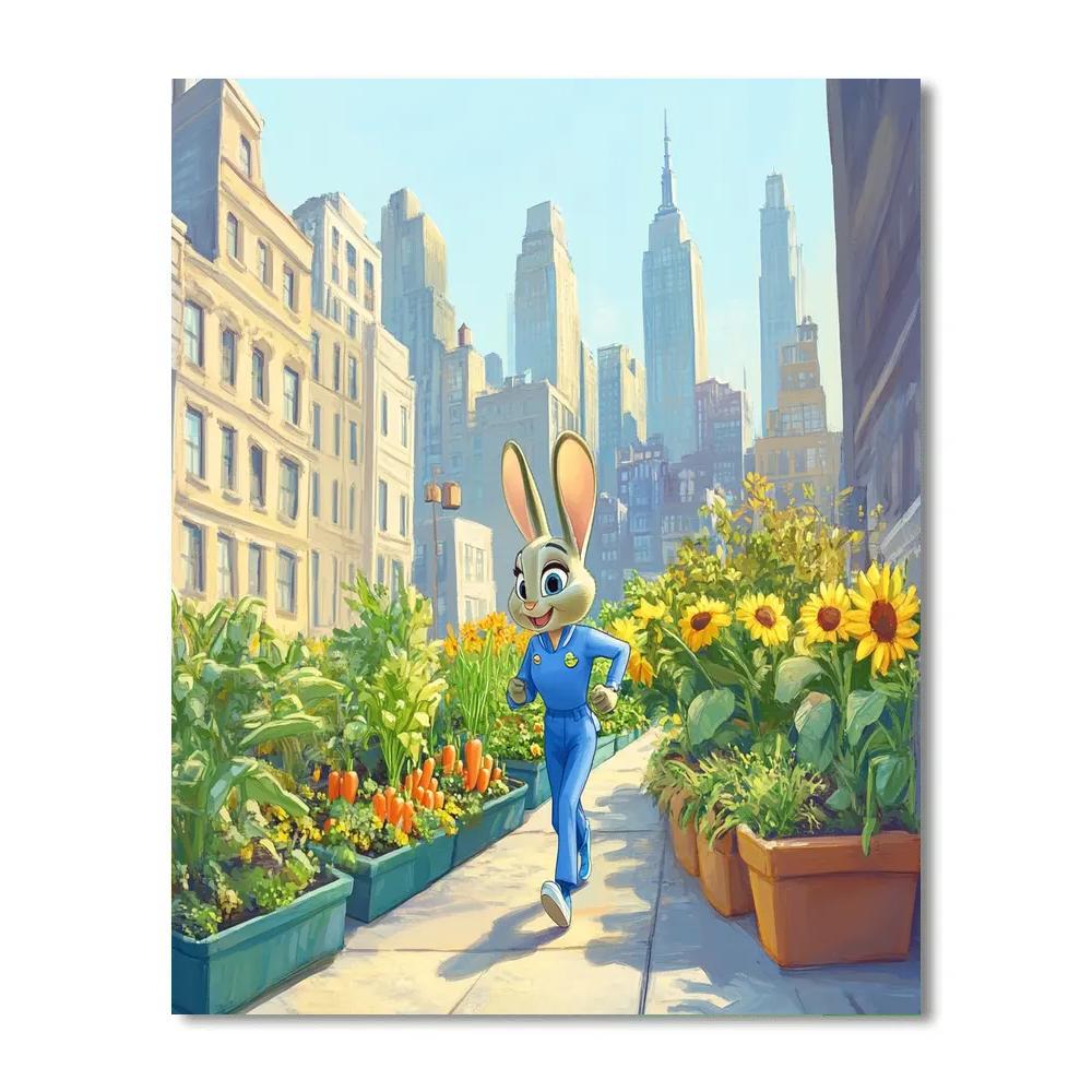 Judy Hopps City Garden Patrol Number painting