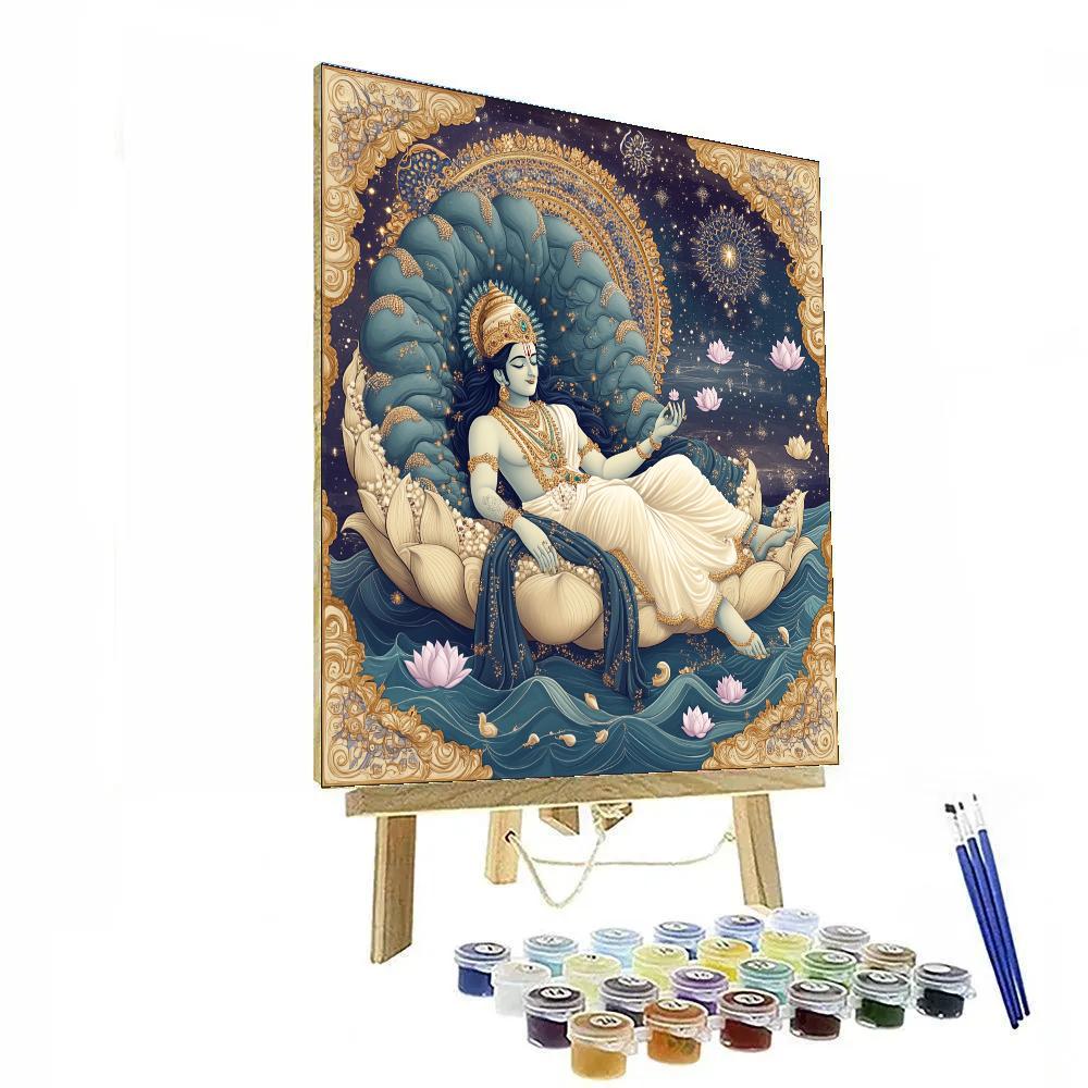 Ananta Shesha Garden Of Floating Lotuses paint by color