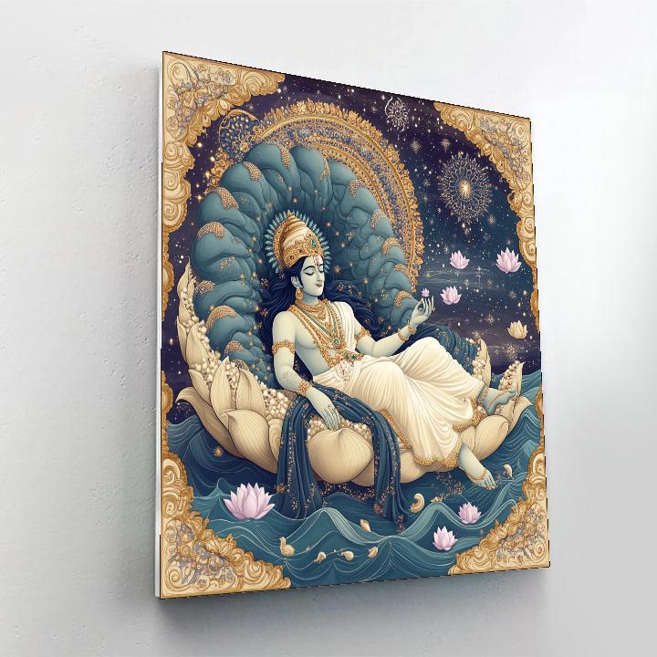 Ananta Shesha Garden Of Floating Lotuses paint by color