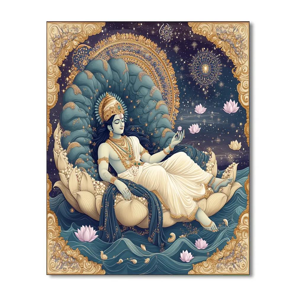 Ananta Shesha Garden Of Floating Lotuses paint by color