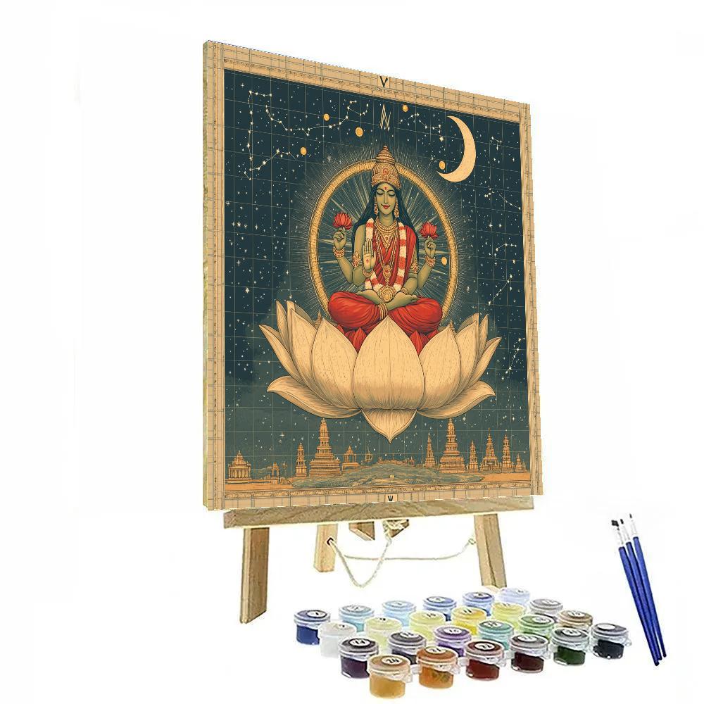 Lotus Compass With Lakshmi At The Core Paint by numbers kits