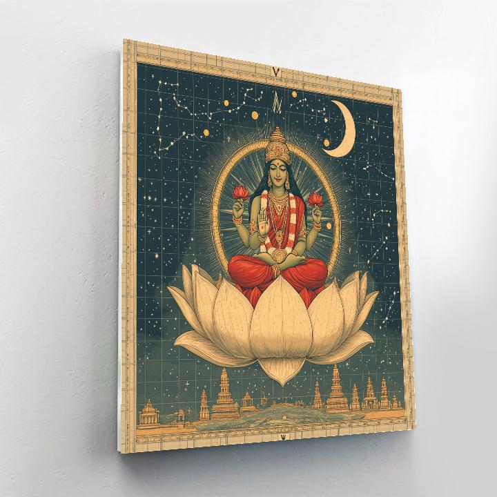 Lotus Compass With Lakshmi At The Core Paint by numbers kits