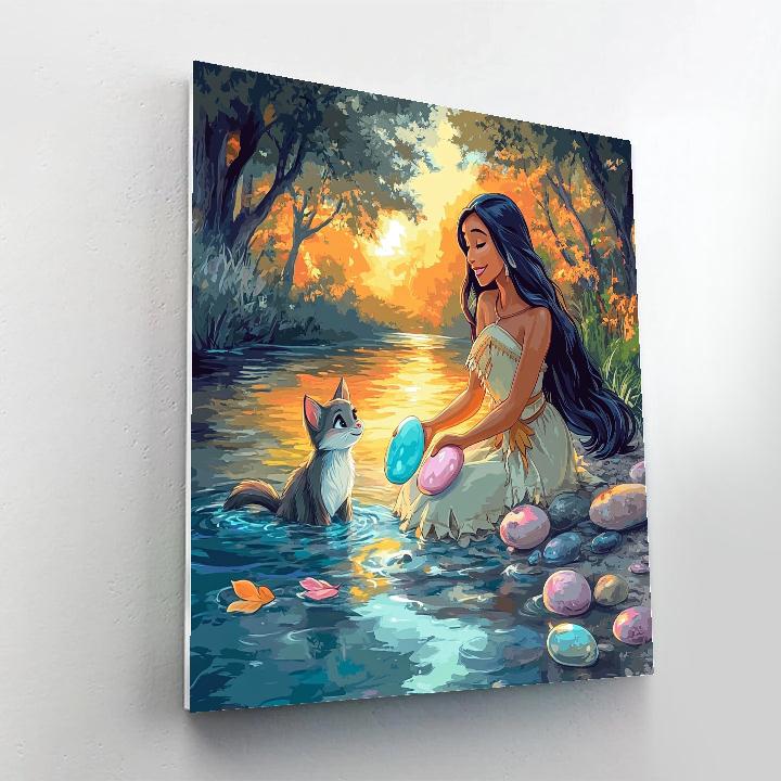 Pocahontas And Meeko Riverstone Colors paint by number