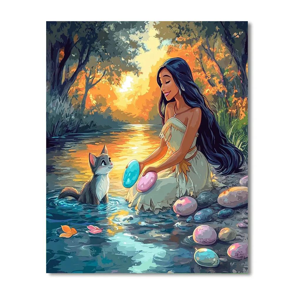 Pocahontas And Meeko Riverstone Colors paint by number