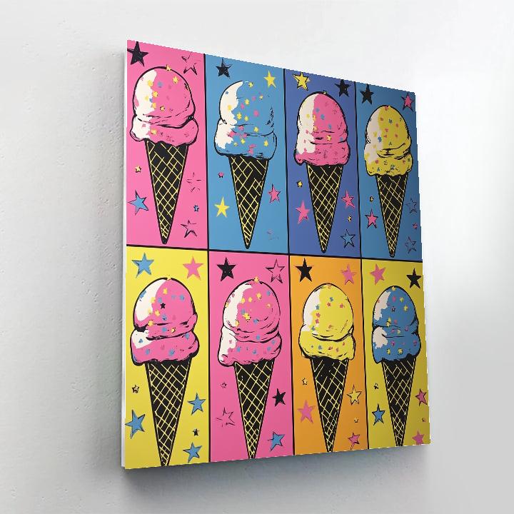 Andy Warhol Inspired Pop Art Ice Cream Constellations painting number kit