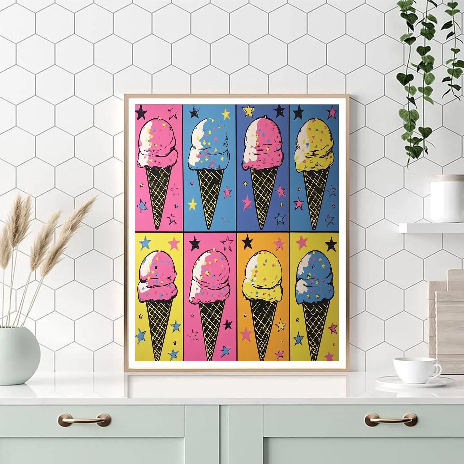 Andy Warhol Inspired Pop Art Ice Cream Constellations painting number kit