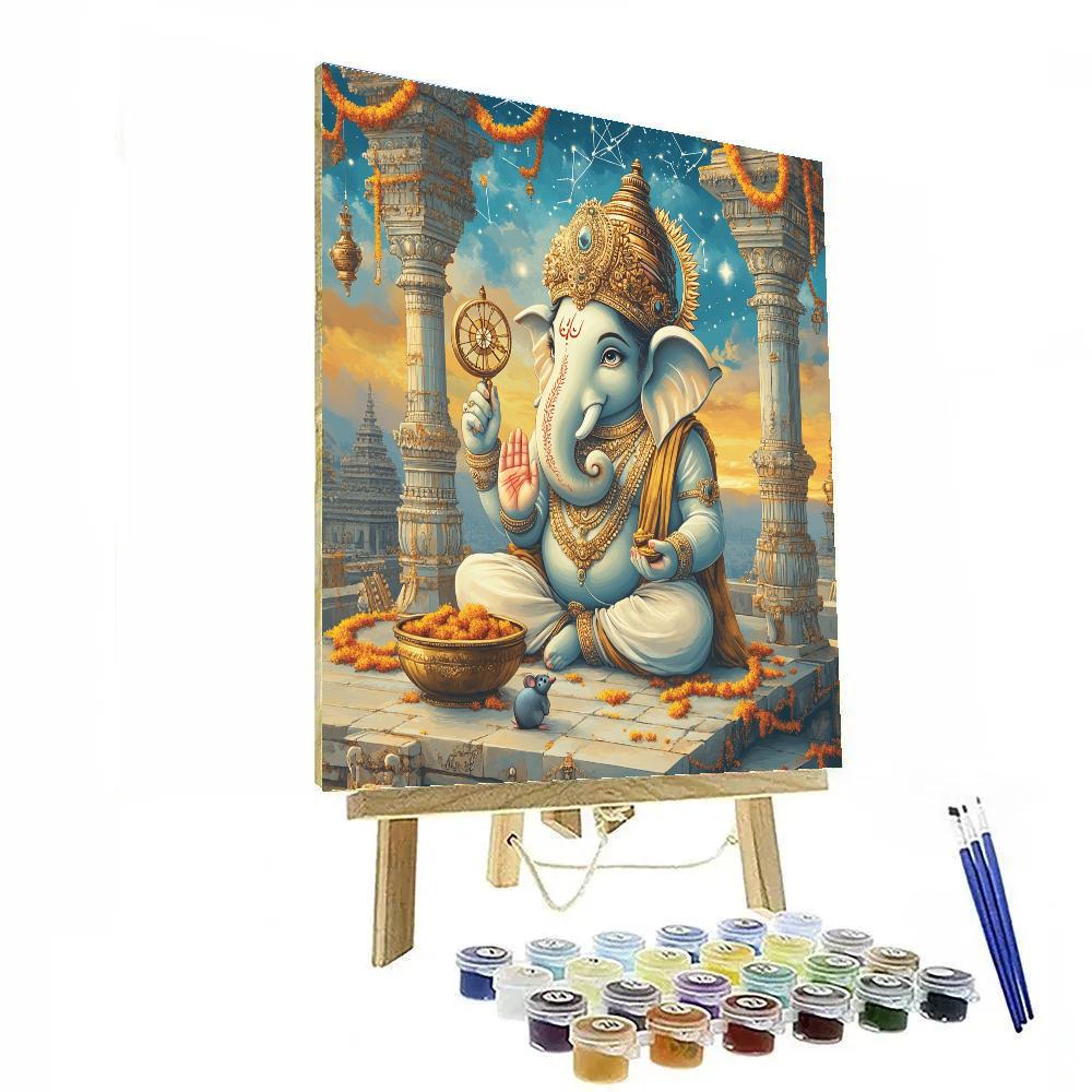 Lotus Observatory With Ganesha At Dawn Painting by numbers kit