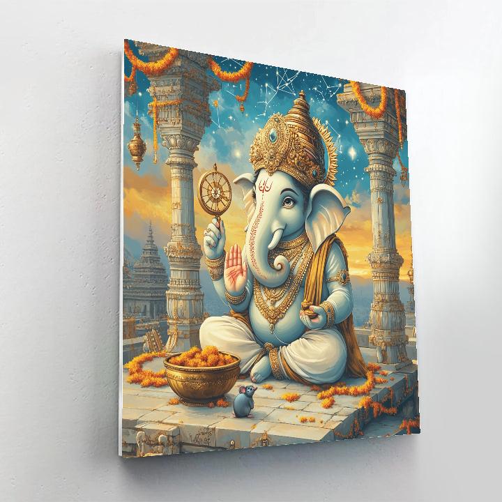 Lotus Observatory With Ganesha At Dawn Painting by numbers kit