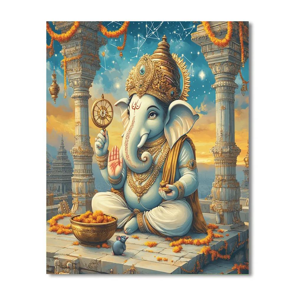 Lotus Observatory With Ganesha At Dawn Painting by numbers kit